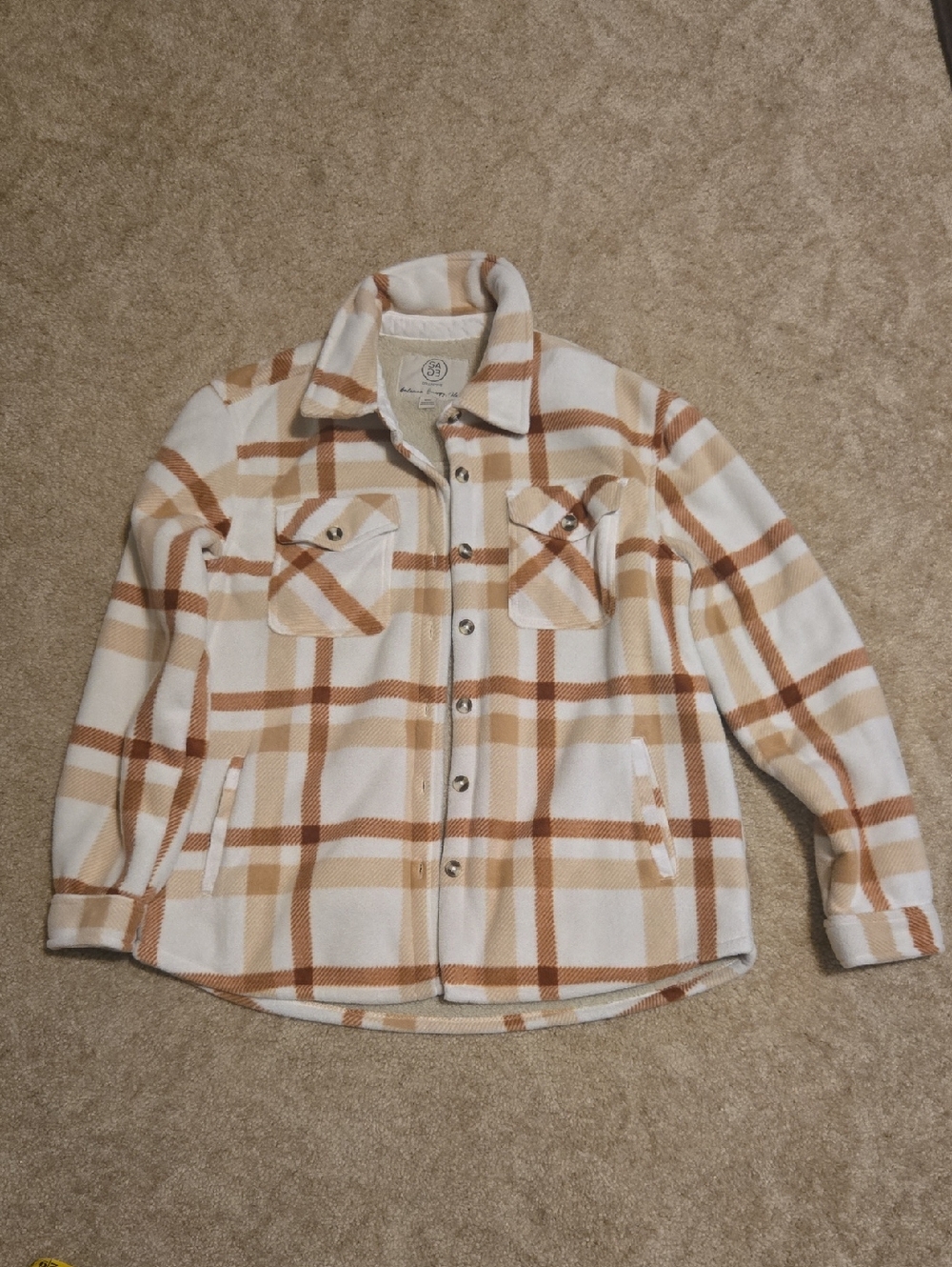 SAGE Collective Button Up Faux Fur Lined Jacket